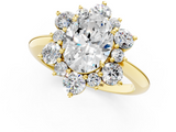 Yellow gold Oval Diamond Cluster Halo Ring with Solitaire Band and Four-Prong Setting_21