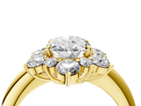 Yellow gold Oval Diamond Cluster Halo Ring with Solitaire Band and Four-Prong Setting_24