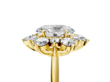Yellow gold Oval Diamond Cluster Halo Ring with Solitaire Band and Four-Prong Setting_25