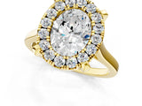 Yellow gold Oval Diamond Cluster Halo Solitaire with Four-Prong Setting_90