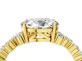 Yellow gold Oval Diamond Cluster Pavé Band with Four-Prong Setting_10