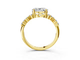 Yellow gold Oval Diamond Cluster Pavé Band with Four-Prong Setting_15