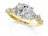 Yellow gold Oval Diamond Cluster Pavé Band with Four-Prong Setting_7