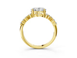 Yellow gold Oval Diamond Cluster Pavé Band with Four-Prong Setting_9