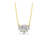 Yellow gold Oval Diamond Cluster Pendant with Prong Setting_12