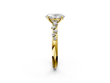 Yellow gold Oval Diamond Cluster Prong-Set Solitaire Ring_69