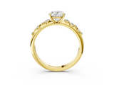 Yellow gold Oval Diamond Cluster Prong-Set Solitaire Ring_70