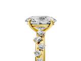 Yellow gold Oval Diamond Cluster Prong-Set Solitaire Ring_72