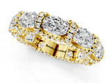Yellow gold Oval Diamond Eternity Wedding Band with Round Diamond Accents_1