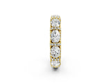 Yellow gold Oval Diamond Eternity Wedding Band with Round Diamond Accents_2
