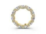 Yellow gold Oval Diamond Eternity Wedding Band with Round Diamond Accents_3