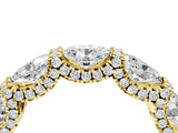 Yellow gold Oval Diamond Eternity Wedding Band with Round Diamond Accents_4
