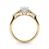 Yellow gold Oval Diamond Floral Cluster Ring with Marquise Side Stones and Six-Prong Solitaire Setting 2