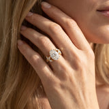 Yellow gold Oval Diamond Floral Vine Solitaire Engagement Ring_15