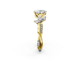 Yellow gold Oval Diamond Floral Vine Solitaire Engagement Ring_27
