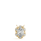 Yellow gold Oval Diamond Halo Pendant with Prong Setting 1