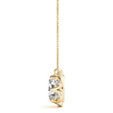 Yellow gold Oval Diamond Halo Pendant with Prong Setting 2