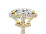 Yellow gold Oval Diamond Halo Ring with Round Diamond Accents_5