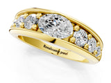 Yellow gold Oval Diamond Mens Ring with Round Diamond Accents_1