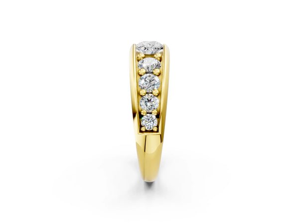 Yellow gold Oval Diamond Mens Ring with Round Diamond Accents