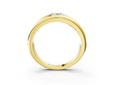 Yellow gold Oval Diamond Mens Ring with Round Diamond Accents_3