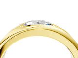 Yellow gold Oval Diamond Mens Ring with Round Diamond Accents_4