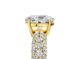 Yellow gold Oval Diamond Pavé Band Solitaire Ring with Four-Prong Setting_53