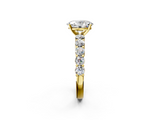 Yellow gold Oval Diamond Pavé Band Solitaire with Four-Prong Setting_18