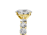Yellow gold Oval Diamond Pavé Band Solitaire with Four-Prong Setting_21