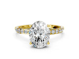 Yellow gold Oval Diamond Pavé Band with Six-Prong Setting_35