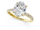 Yellow gold Oval Diamond Pavé Band with Six-Prong Setting_36