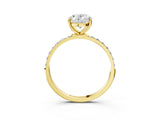Yellow gold Oval Diamond Pavé Band with Six-Prong Setting_38