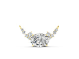 Yellow gold Oval Diamond Pendant with Heart Accents and Prong Setting_11