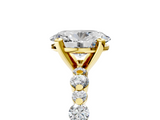 Yellow gold Oval Diamond Prong Set Engagement Ring with Pave Band_227
