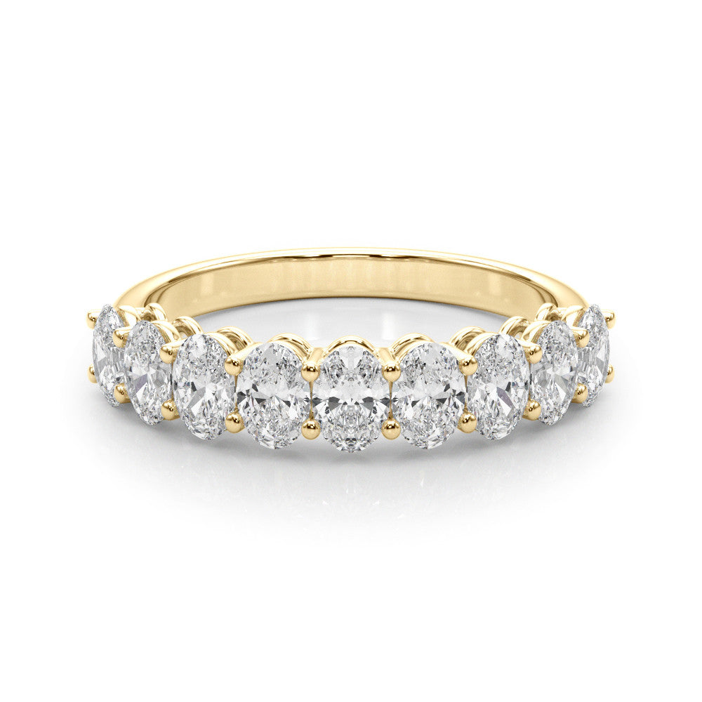 Yellow gold Oval Diamond Prong-Set Eternity Band 1