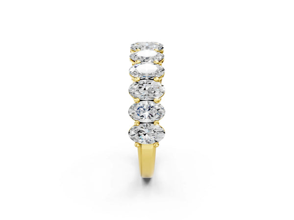 Yellow gold Oval Diamond Prong-Set Eternity Band