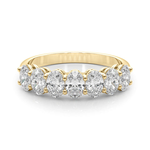 Yellow gold Oval Diamond Shared Prong Eternity Band 1