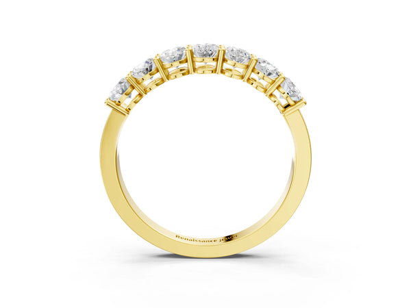 Yellow gold Oval Diamond Shared Prong Eternity Band