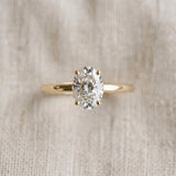 Yellow gold Oval Diamond Solitaire Ring with Slim Band and Four-Prong Setting_18