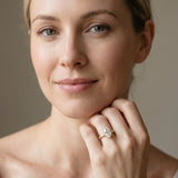 Yellow gold Oval Diamond Solitaire with Pave Band and Six-Prong Setting_13