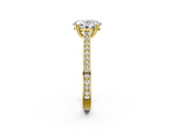 Yellow gold Oval Diamond Solitaire with Pave Band and Six-Prong Setting_34