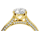 Yellow gold Oval Diamond Solitaire with Pave Band and Six-Prong Setting_36