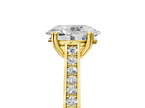 Yellow gold Oval Diamond Solitaire with Pave Band and Six-Prong Setting_37