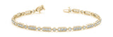 Yellow gold Oval Diamond Tennis Bracelet with Milgrain Bezel Setting