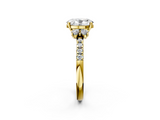 Yellow gold Oval Diamond Three-Stone Pave Band with Four-Prong Setting_34
