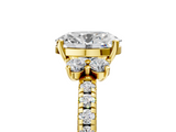 Yellow gold Oval Diamond Three-Stone Pave Band with Four-Prong Setting_37