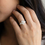 Yellow gold Oval Diamond Three-Stone Ring with Prong Setting and Textured Band_31