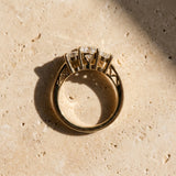 Yellow gold Oval Diamond Three-Stone Ring with Prong Setting and Textured Band_32