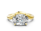 Yellow gold Oval Diamond Twisted Solitaire Ring_12