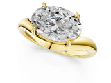 Yellow gold Oval Diamond Twisted Solitaire Ring_13